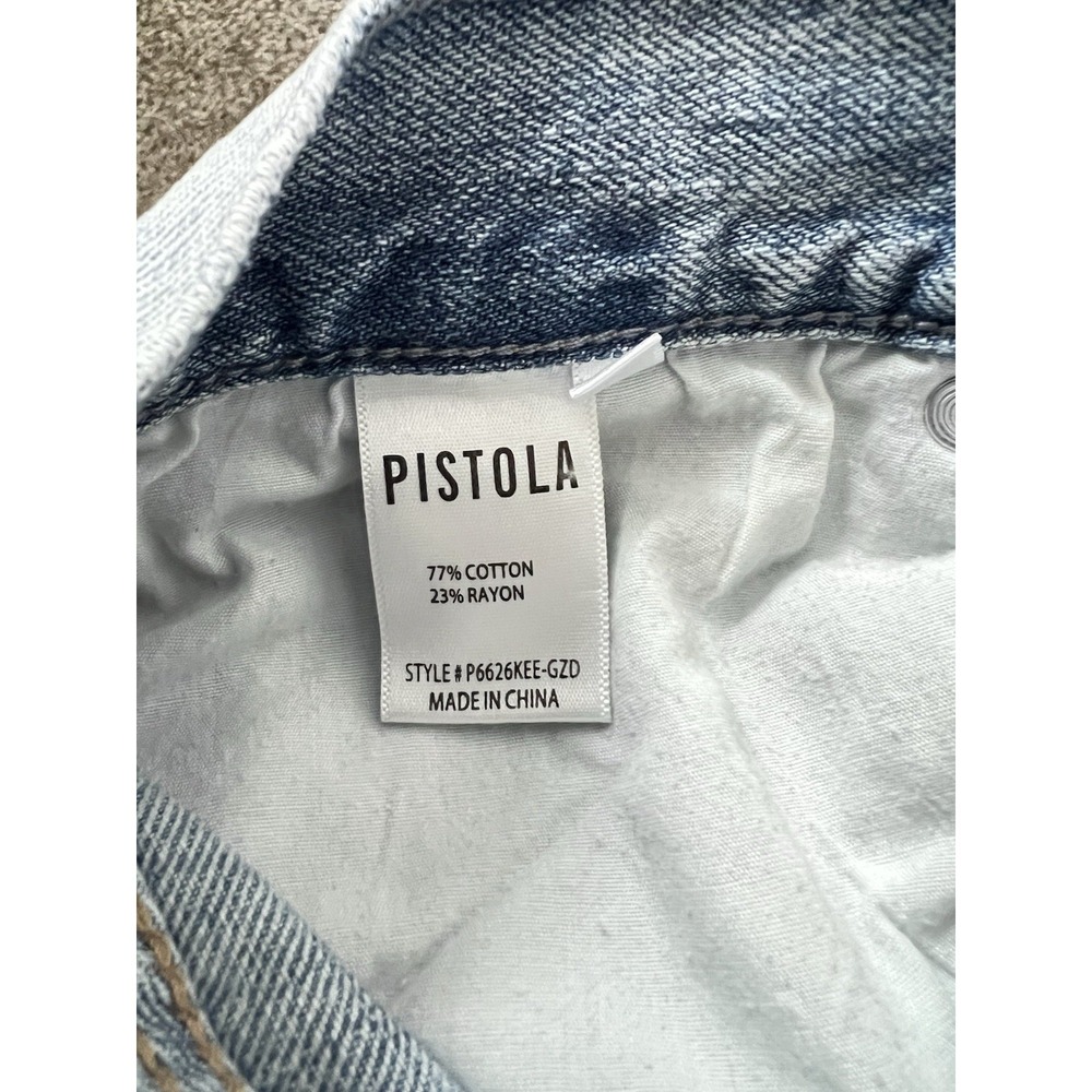 Pistola Presley High Rise Relaxed Roller Jeans Size 6 Light Wash Distressed - Picture 10 of 10